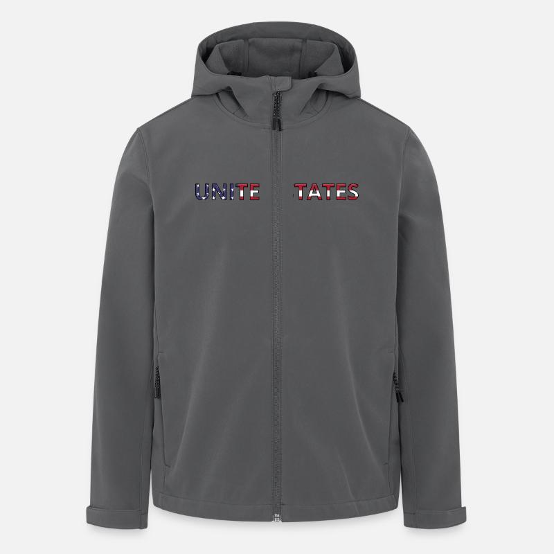 United State Flag - Men’s Recycled Softshell Jacket by Stanley/Stella - anthracite