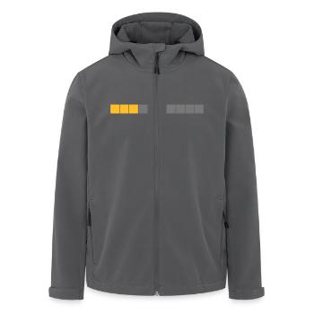 Ladebalken gelb-orange, grau - Recycelte Männer Softshell-Jacke von Stanley/Stella - Anthrazit - Vorne - AI Model Male 185 light (185cm)