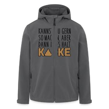 Kannst du so machen. Dann isses halt Kacke - Recycelte Männer Softshell-Jacke von Stanley/Stella - Anthrazit - Vorne - AI Model Male 185 light (185cm)