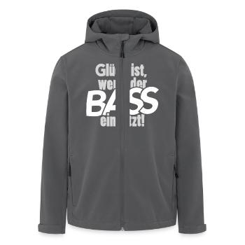 Glück ist, wenn der Bass einsetzt - Recycelte Männer Softshell-Jacke von Stanley/Stella - Anthrazit - Vorne - AI Model Male 185 light (185cm)