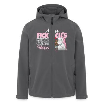 Einhorn - Fick Dich - Recycelte Männer Softshell-Jacke von Stanley/Stella - Anthrazit - Vorne - AI Model Male 185 light (185cm)