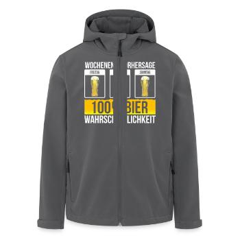 Bier Beerpong Saufen Bierkrug Vorhersage - Recycelte Männer Softshell-Jacke von Stanley/Stella - Anthrazit - Vorne - AI Model Male 185 light (185cm)
