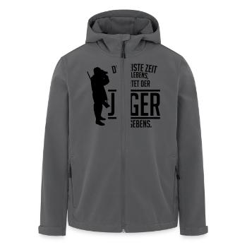 Die meiste Zeit wartet der Jäger vergebens - Recycelte Männer Softshell-Jacke von Stanley/Stella - Anthrazit - Vorne - AI Model Male 185 light (185cm)