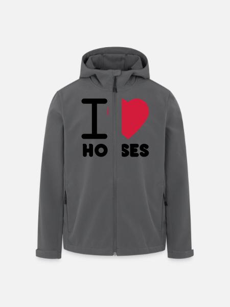 I love Horses - Recycelte Männer Softshell-Jacke von Stanley/Stella - Anthrazit