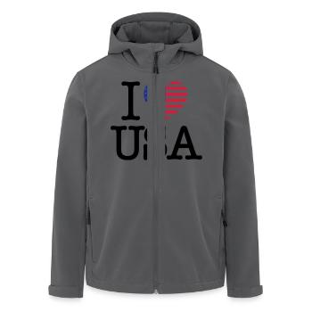 I Love USA - Recycelte Männer Softshell-Jacke von Stanley/Stella - Anthrazit - Vorne - AI Model Male 185 light (185cm)