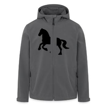 Friese / Kaltblut Pferd - Recycelte Männer Softshell-Jacke von Stanley/Stella - Anthrazit - Vorne - AI Model Male 185 light (185cm)