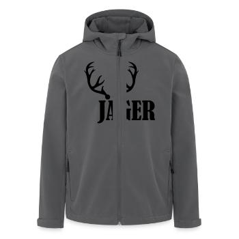 Jäger - Recycelte Männer Softshell-Jacke von Stanley/Stella - Anthrazit - Vorne - AI Model Male 185 light (185cm)