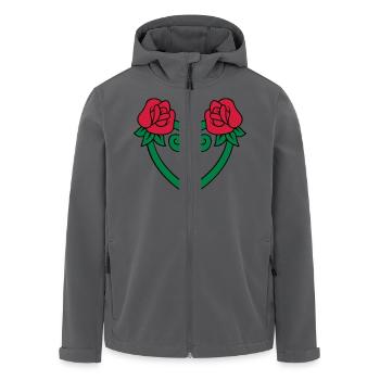 Rose Blumen-Herz 3c - Recycelte Männer Softshell-Jacke von Stanley/Stella - Anthrazit - Vorne - AI Model Male 185 light (185cm)