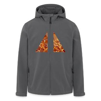 Dreieck (Low Poly) - Recycelte Männer Softshell-Jacke von Stanley/Stella - Anthrazit - Vorne - AI Model Male 185 light (185cm)