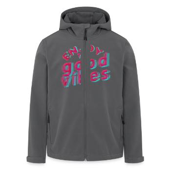Good Vibes (Schriftzug) 01 - Recycelte Männer Softshell-Jacke von Stanley/Stella - Anthrazit - Vorne - AI Model Male 185 light (185cm)