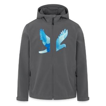 Taube Frieden blau Friedenstaube - Recycelte Männer Softshell-Jacke von Stanley/Stella - Anthrazit - Vorne - AI Model Male 185 light (185cm)