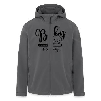 Baby is loading - Schwangerschaft - Mama - Geburt - Recycelte Männer Softshell-Jacke von Stanley/Stella - Anthrazit - Vorne - AI Model Male 185 light (185cm)
