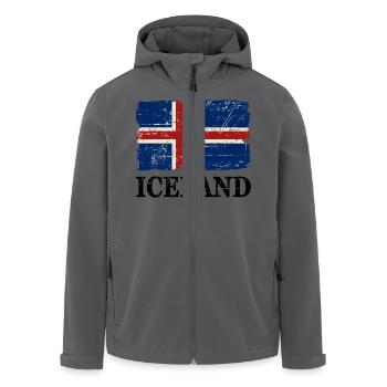 Iceland Flag - Island Flagge - Ísland - Recycelte Männer Softshell-Jacke von Stanley/Stella - Anthrazit - Vorne - AI Model Male 185 light (185cm)