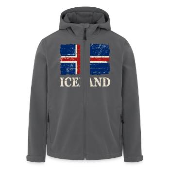Iceland Flag - Island Flagge - Ísland - Recycelte Männer Softshell-Jacke von Stanley/Stella - Anthrazit - Vorne - AI Model Male 185 light (185cm)