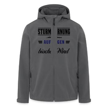 Sturmwarnung Rügen - büschen Wind - Recycelte Männer Softshell-Jacke von Stanley/Stella - Anthrazit - Vorne - AI Model Male 185 light (185cm)