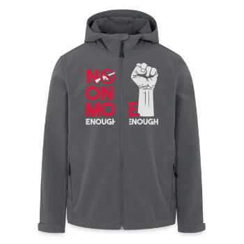NOT. ONE. MORE. Enough is Enough - Anti Waffen - Recycelte Männer Softshell-Jacke von Stanley/Stella - Anthrazit - Vorne - AI Model Male 185 light (185cm)