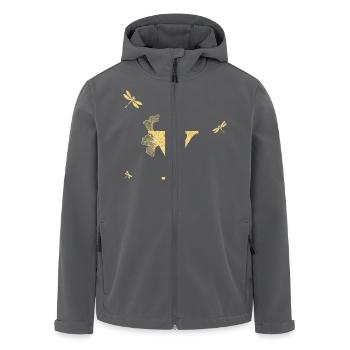 Buchstabe y Goldene Glitzerlibelle - Geschenkidee - Recycelte Männer Softshell-Jacke von Stanley/Stella - Anthrazit - Vorne - AI Model Male 185 light (185cm)