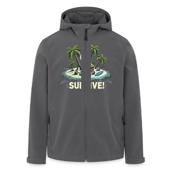 URLAUB AUF DER INSEL - Recycelte Männer Softshell-Jacke von Stanley/Stella - Anthrazit - Vorne - AI Model Male 185 light (185cm)
