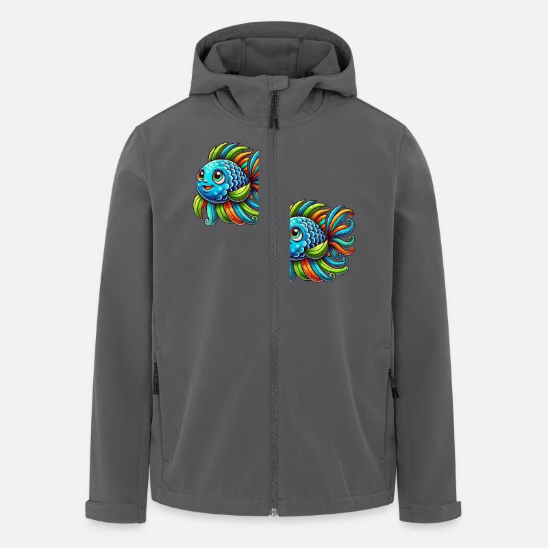 Fish Comic 2 - Men’s Recycled Softshell Jacket by Stanley/Stella - anthracite