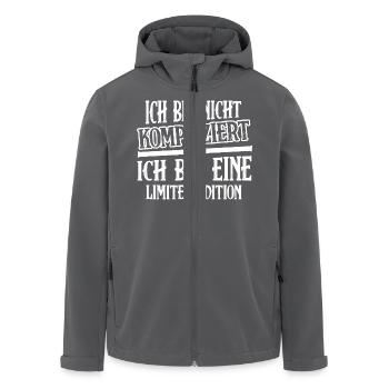 Ich bin nicht kompliziert bin eine Limited Edition - Recycelte Männer Softshell-Jacke von Stanley/Stella - Anthrazit - Vorne - AI Model Male 185 light (185cm)