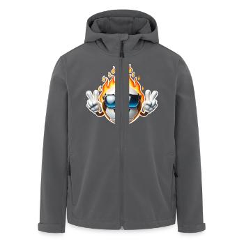 Fußball Feuer Peace - Recycelte Männer Softshell-Jacke von Stanley/Stella - Anthrazit - Vorne - AI Model Male 185 light (185cm)