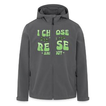 I Choose To Reuse. And you? Earth Day Planet - Recycelte Männer Softshell-Jacke von Stanley/Stella - Anthrazit - Vorne - AI Model Male 185 light (185cm)