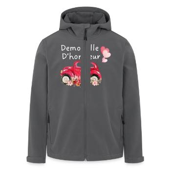 Brautjungfer Auto Braut Blumen - Recycelte Männer Softshell-Jacke von Stanley/Stella - Anthrazit - Vorne - AI Model Male 185 light (185cm)
