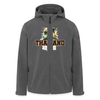 Thailand 2025 Palmen - Recycelte Männer Softshell-Jacke von Stanley/Stella - Anthrazit - Vorne - AI Model Male 185 light (185cm)