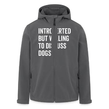 Introvertiert, aber bereit, über Hunde zu diskutieren - Recycelte Männer Softshell-Jacke von Stanley/Stella - Anthrazit - Vorne - AI Model Male 185 light (185cm)