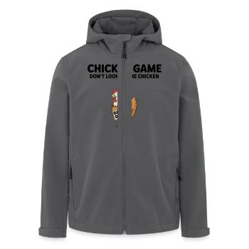 Lustiges Hühnerspiel – Schau dir das Huhn nicht an - Recycelte Männer Softshell-Jacke von Stanley/Stella - Anthrazit - Vorne - AI Model Male 185 light (185cm)