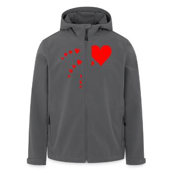 Herz Regen - Herzen - Recycelte Männer Softshell-Jacke von Stanley/Stella - Anthrazit - Vorne - AI Model Male 185 light (185cm)