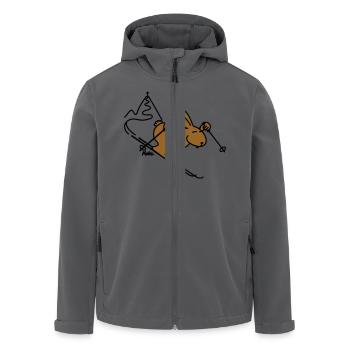 Skihase (farbig) mit Berg - Recycelte Männer Softshell-Jacke von Stanley/Stella - Anthrazit - Vorne - AI Model Male 185 light (185cm)