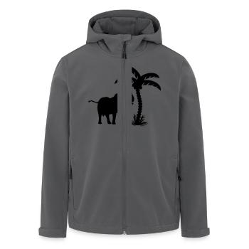 Elefant 'n Palme / elephant 'n palmtree (1c) - Recycelte Männer Softshell-Jacke von Stanley/Stella - Anthrazit - Vorne - AI Model Male 185 light (185cm)