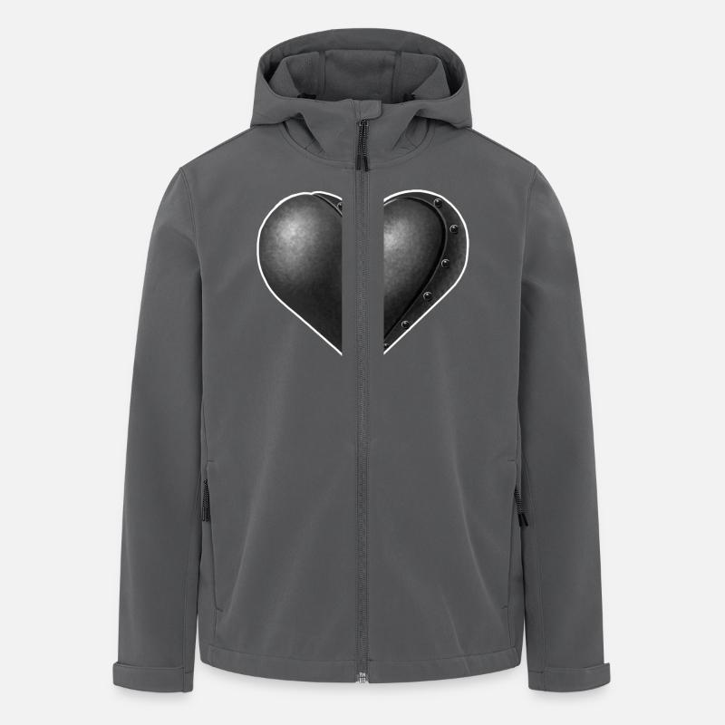 Gris de coeur Robot - Veste softshell homme en polyester recyclé Stanley/Stella - charbon