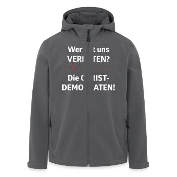 Wer hat uns verraten - Recycelte Männer Softshell-Jacke von Stanley/Stella - Anthrazit - Vorne - AI Model Male 185 light (185cm)
