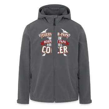 Feuerwehr Papa - Recycelte Männer Softshell-Jacke von Stanley/Stella - Anthrazit - Vorne - AI Model Male 185 light (185cm)