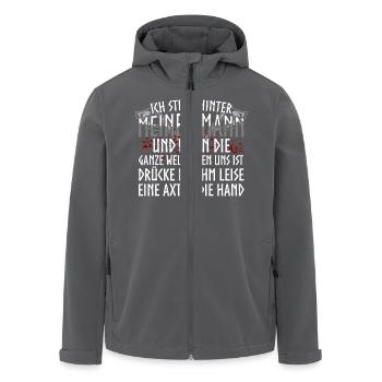 Mein Mann - Recycelte Männer Softshell-Jacke von Stanley/Stella - Anthrazit - Vorne - AI Model Male 185 light (185cm)