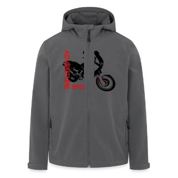 Africa Twin - Recycelte Männer Softshell-Jacke von Stanley/Stella - Anthrazit - Vorne - AI Model Male 185 light (185cm)