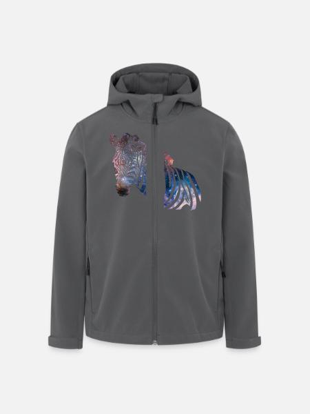 Zebra Galaxy - Recycelte Männer Softshell-Jacke von Stanley/Stella - Anthrazit