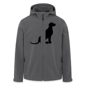 Sitz Weimaraner Vektor - Recycelte Männer Softshell-Jacke von Stanley/Stella - Anthrazit - Vorne - AI Model Male 185 light (185cm)