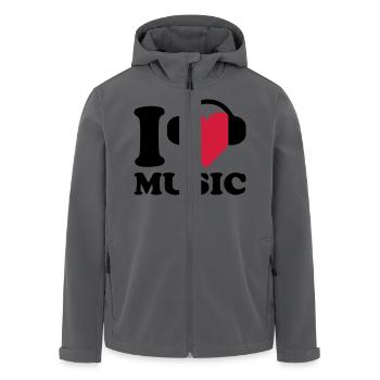 I love Music - Recycelte Männer Softshell-Jacke von Stanley/Stella - Anthrazit - Vorne - AI Model Male 185 light (185cm)