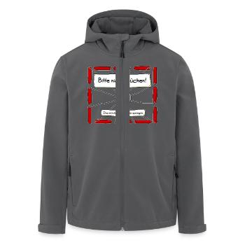 Dynamit - Bitte Abstand halten. - Recycelte Männer Softshell-Jacke von Stanley/Stella - Anthrazit - Vorne - AI Model Male 185 light (185cm)