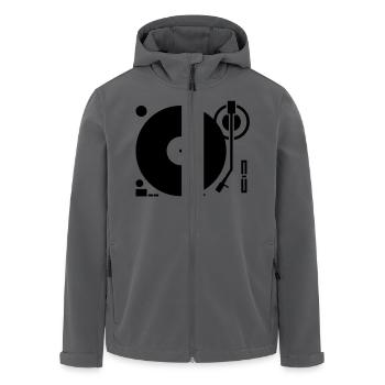 DJ Plattenspieler Turntable Schallplatte Tonarm - Recycelte Männer Softshell-Jacke von Stanley/Stella - Anthrazit - Vorne - AI Model Male 185 light (185cm)