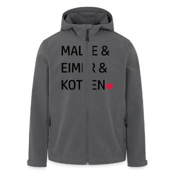 Mallorca Gruppen Sprüche Malle & Eimer & kotzen - Recycelte Männer Softshell-Jacke von Stanley/Stella - Anthrazit - Vorne - AI Model Male 185 light (185cm)