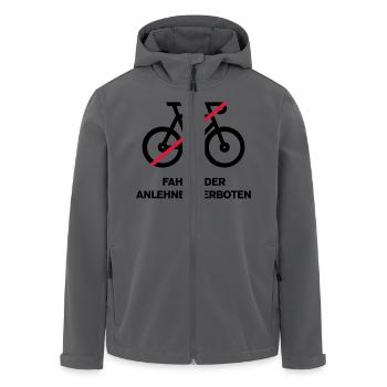 Fahrräder anlehnen verboten - Recycelte Männer Softshell-Jacke von Stanley/Stella - Anthrazit - Vorne - AI Model Male 185 light (185cm)