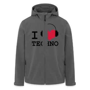I Love Techno! - Recycelte Männer Softshell-Jacke von Stanley/Stella - Anthrazit - Vorne - AI Model Male 185 light (185cm)