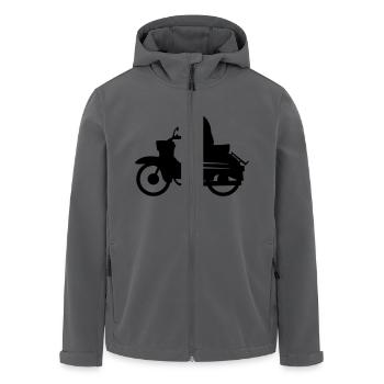 Fahrzeug - Simson Schwalbe - Recycelte Männer Softshell-Jacke von Stanley/Stella - Anthrazit - Vorne - AI Model Male 185 light (185cm)
