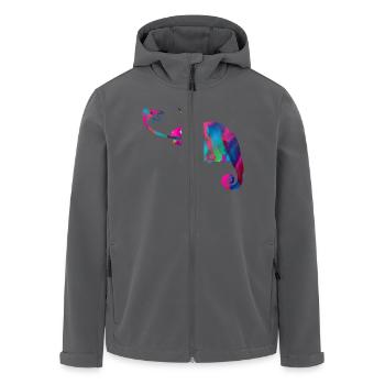 Chamäleon, chamelion bunt, fliege fangen - Recycelte Männer Softshell-Jacke von Stanley/Stella - Anthrazit - Vorne - AI Model Male 185 light (185cm)
