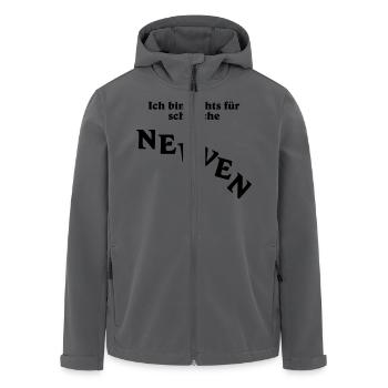 Ich bin nichts für schwache Nerven - Recycelte Männer Softshell-Jacke von Stanley/Stella - Anthrazit - Vorne - AI Model Male 185 light (185cm)