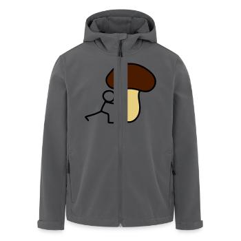 Strichmännchen Pilz - V3 - Recycelte Männer Softshell-Jacke von Stanley/Stella - Anthrazit - Vorne - AI Model Male 185 light (185cm)